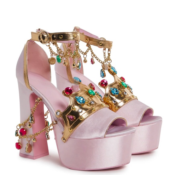 Dolls Kill Crowned Charmer Princess Jewel Heels - brand new - Picture 6 of 16